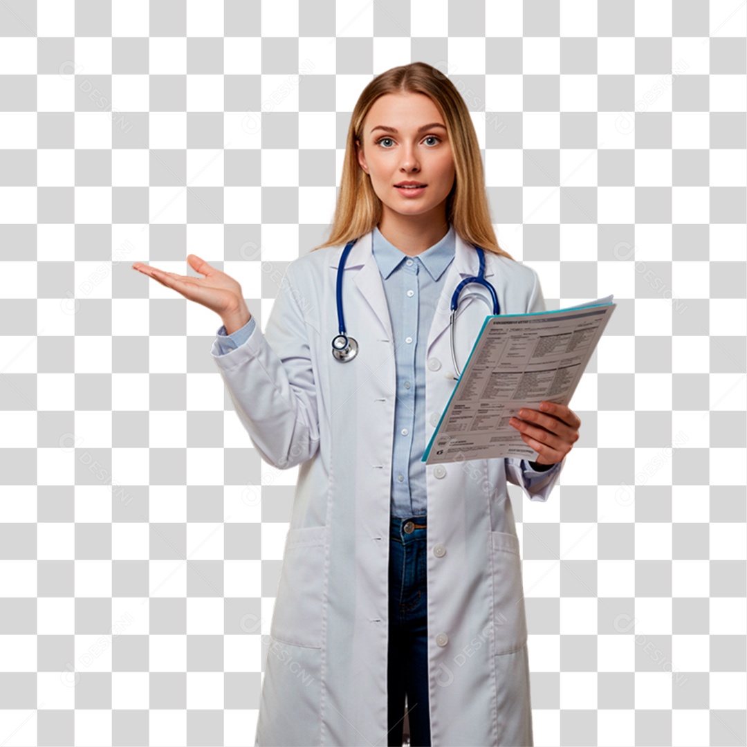 Médica com Prancheta PNG Transparente
