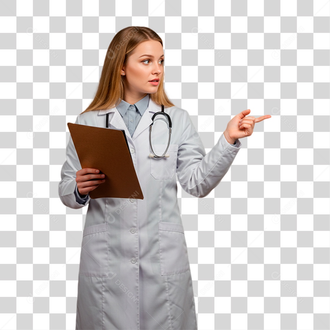 Médica Segurando Prancheta PNG Transparente