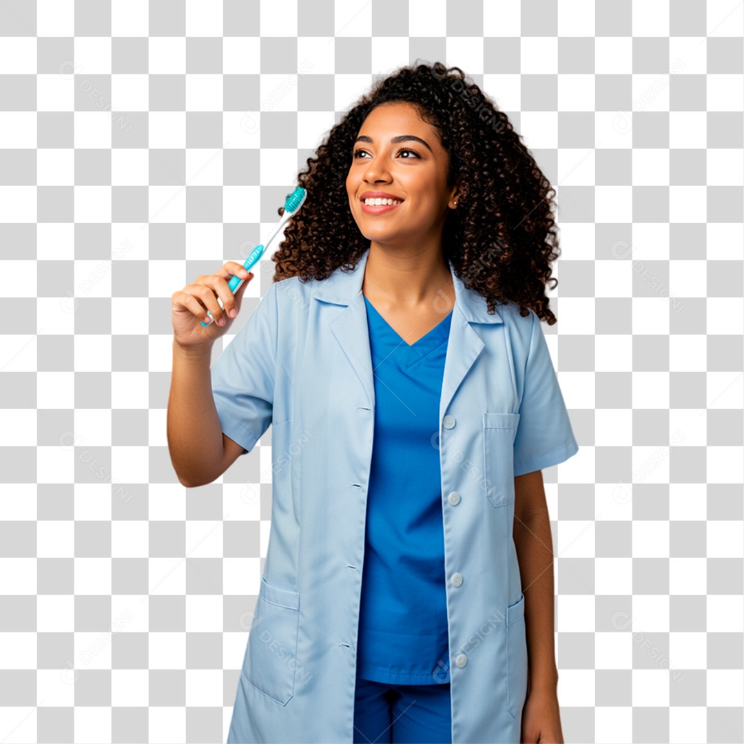 Dentista Segurando Escova de Dente PNG Transparente