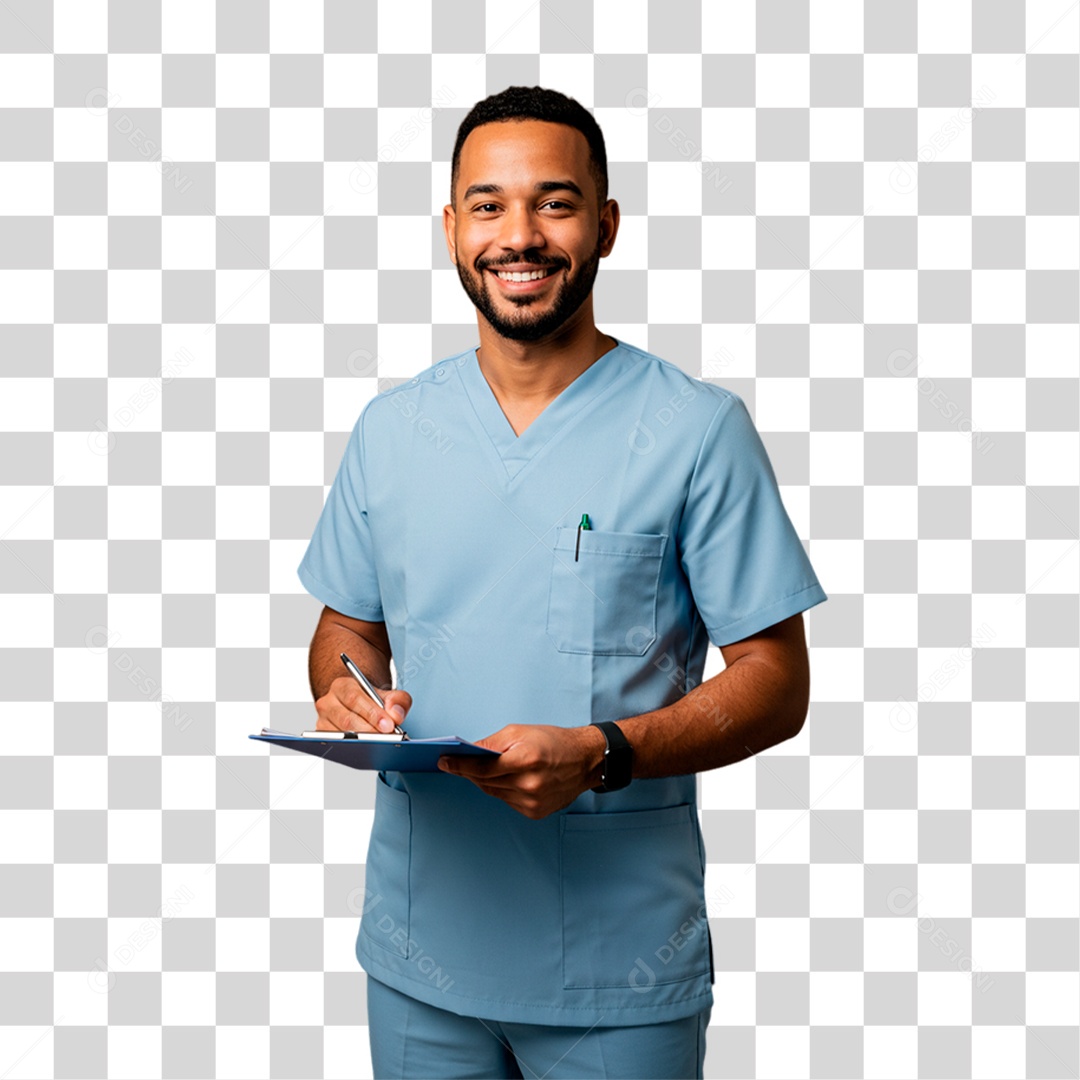 Dentista Segurando Prancheta PNG Transparente