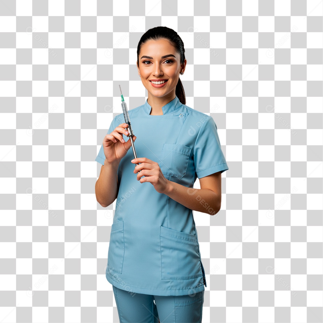 Cirurgiã Dentista Segurando Seringa PNG Transparente