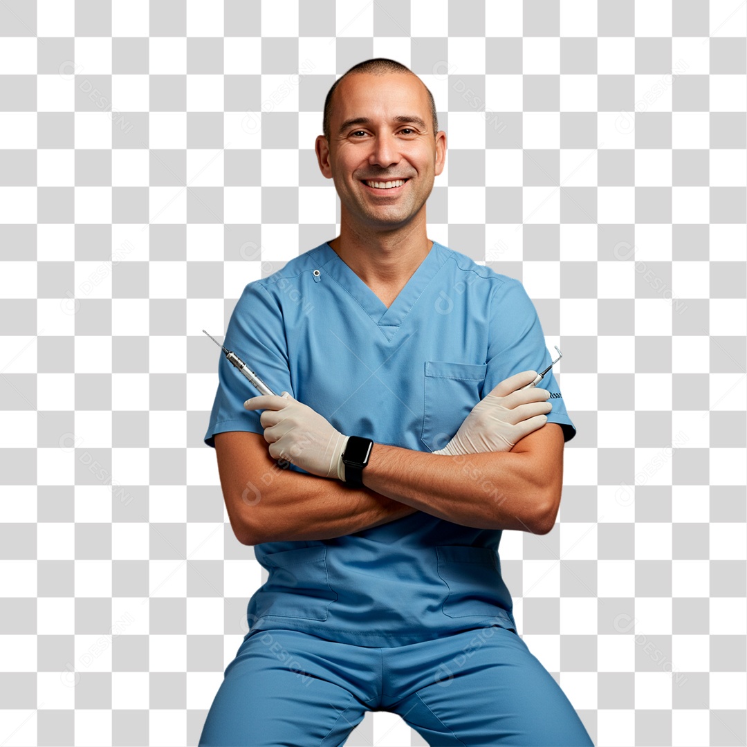 Dentista Segurando Seringa PNG Transparente