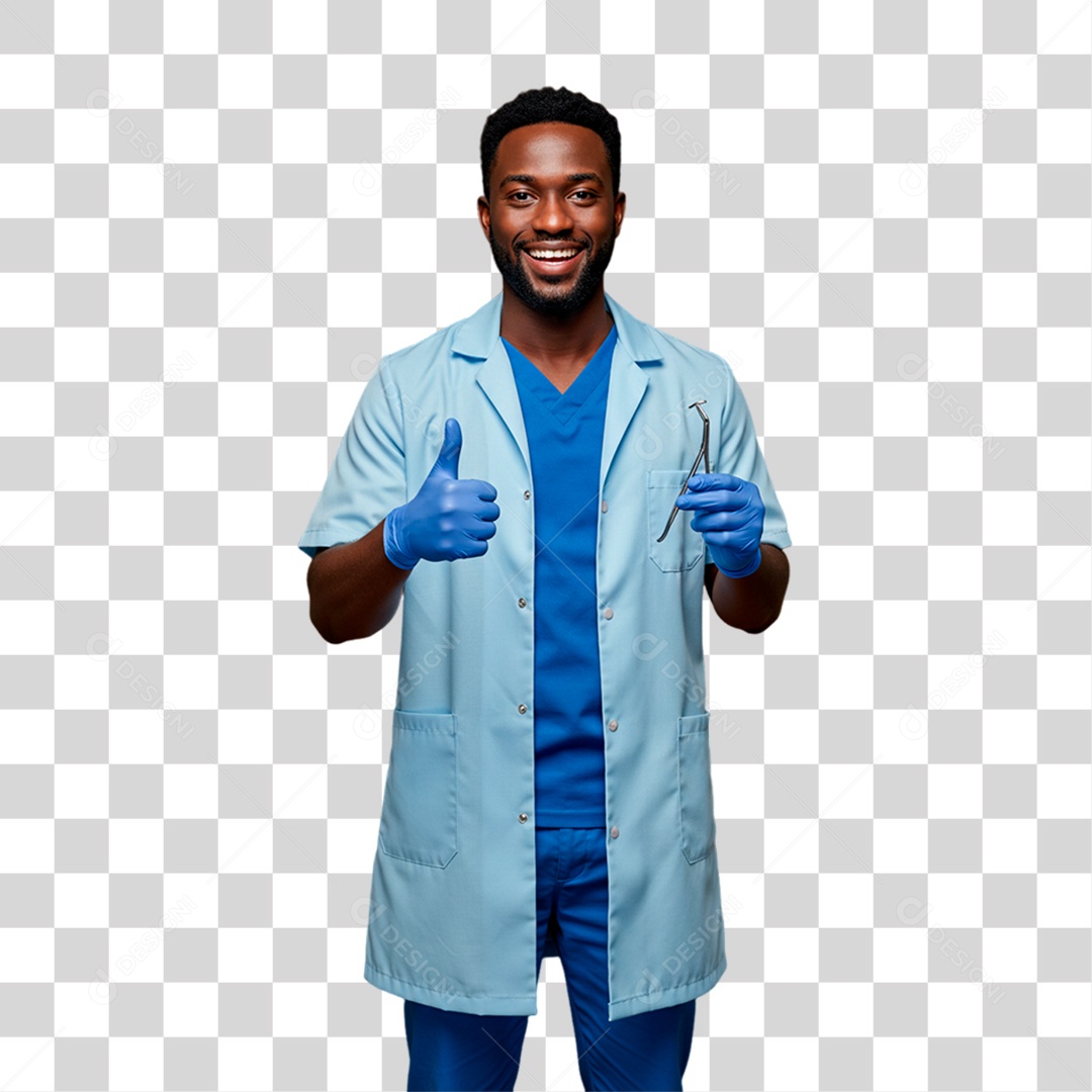 Dentista Segurando Equipamentos de Cirurgia PNG Transparente