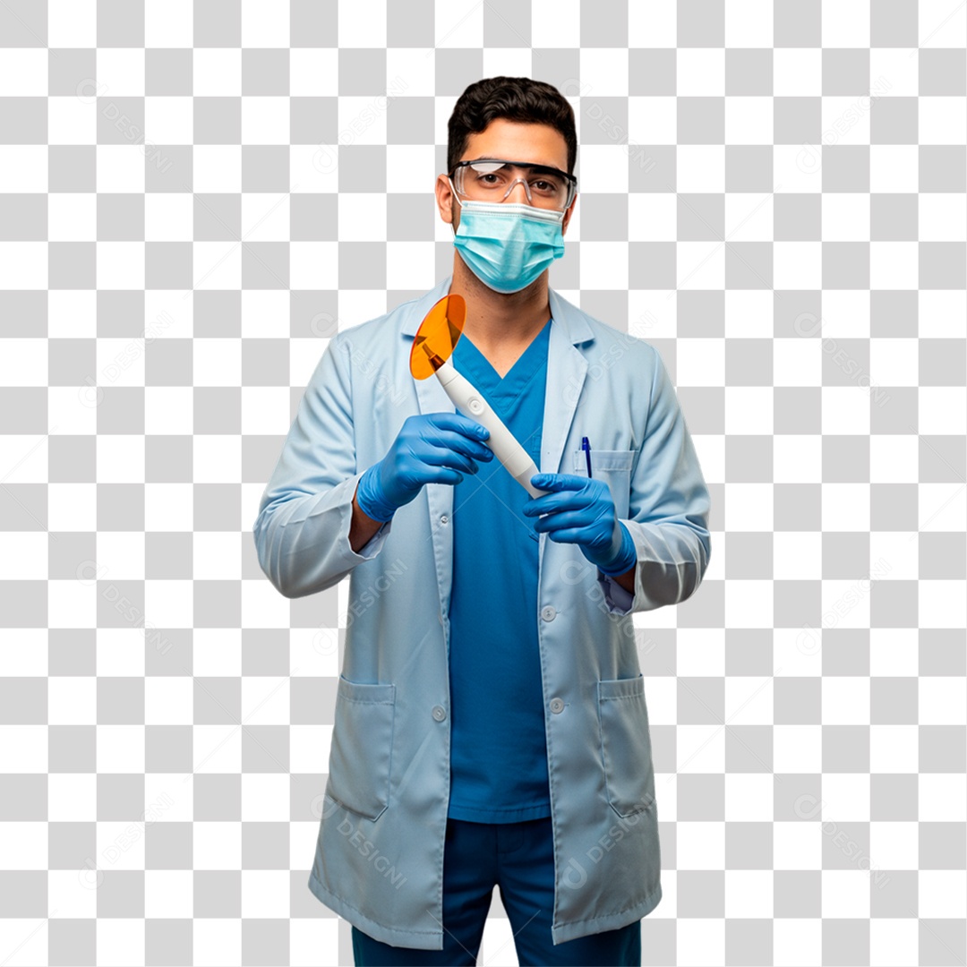 Dentista Segurando Seringa PNG Transparente