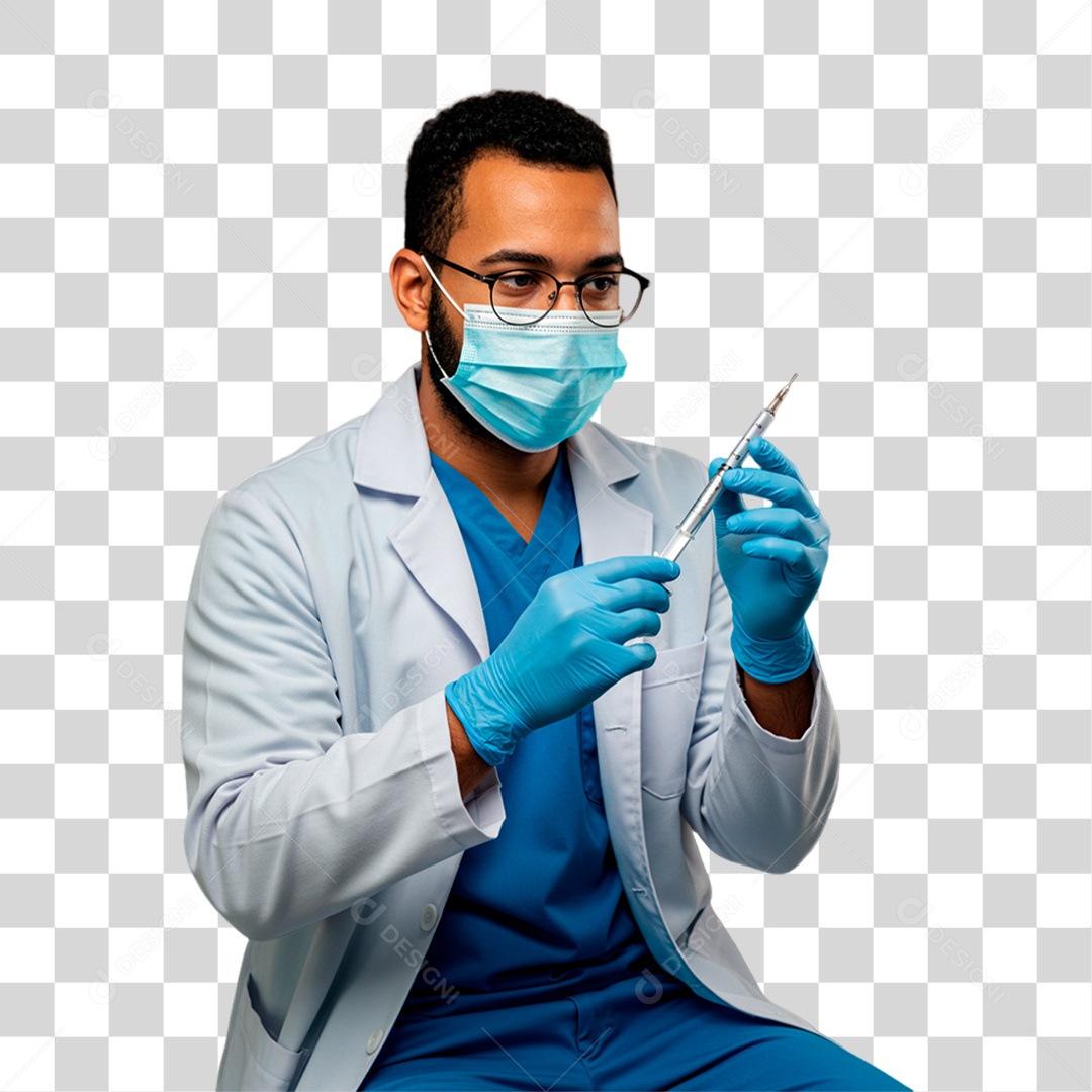 Dentista Segurando Seringa PNG Transparente