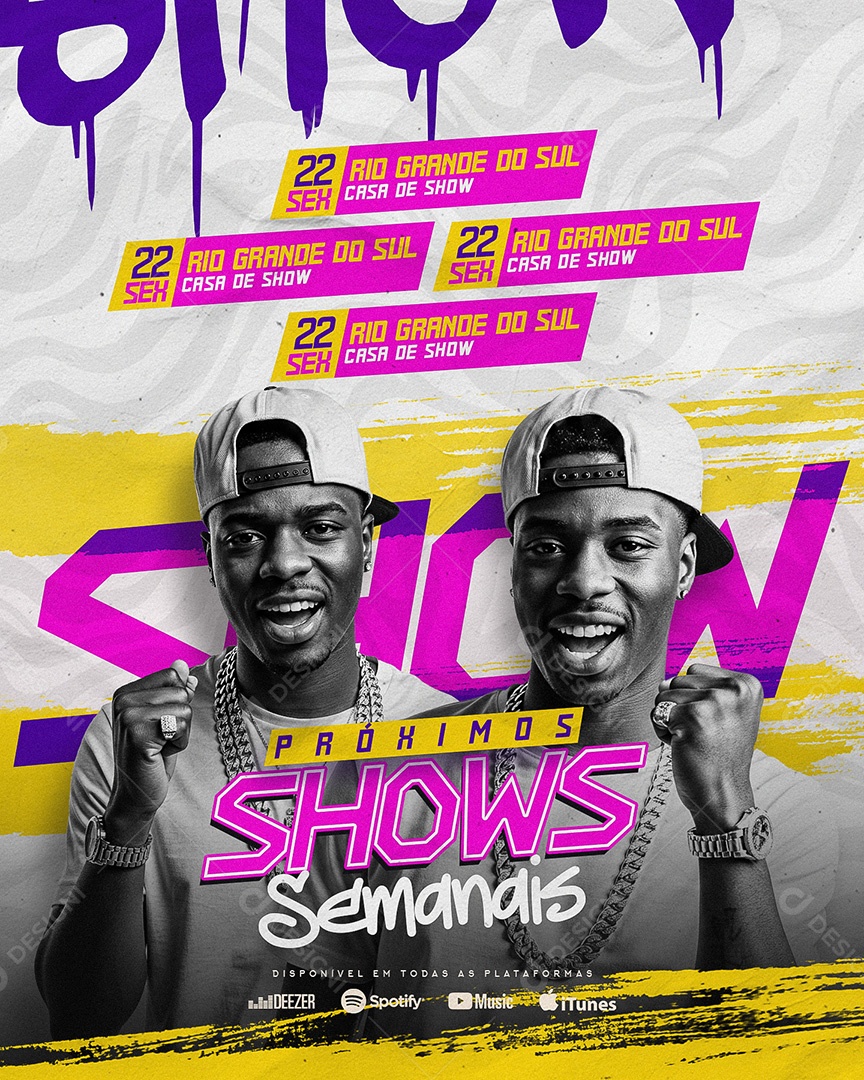 Próximos Shows Feed Social Media PSD Editável