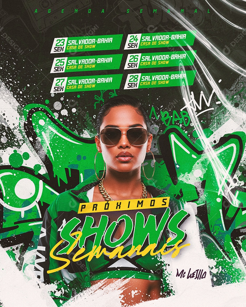 Flyer Próximos Shows Feed Social Media PSD Editável