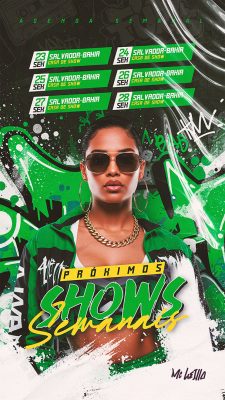 Flyer Próximos shows Story Social Media PSD Editável