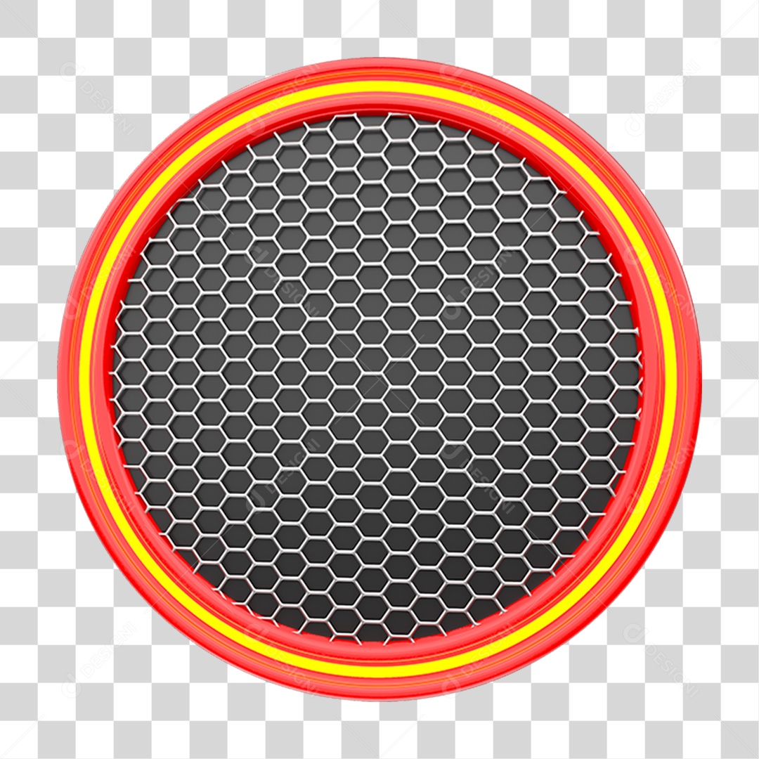 Painel de Metal Redonda com Neon PNG Transparente