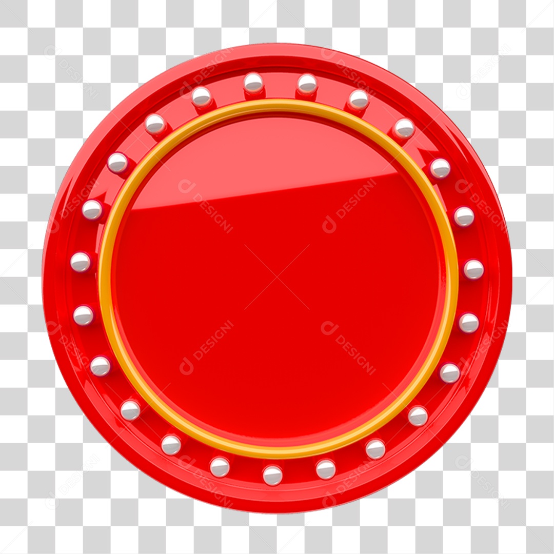 Painel de Metal Redonda com Neon PNG Transparente