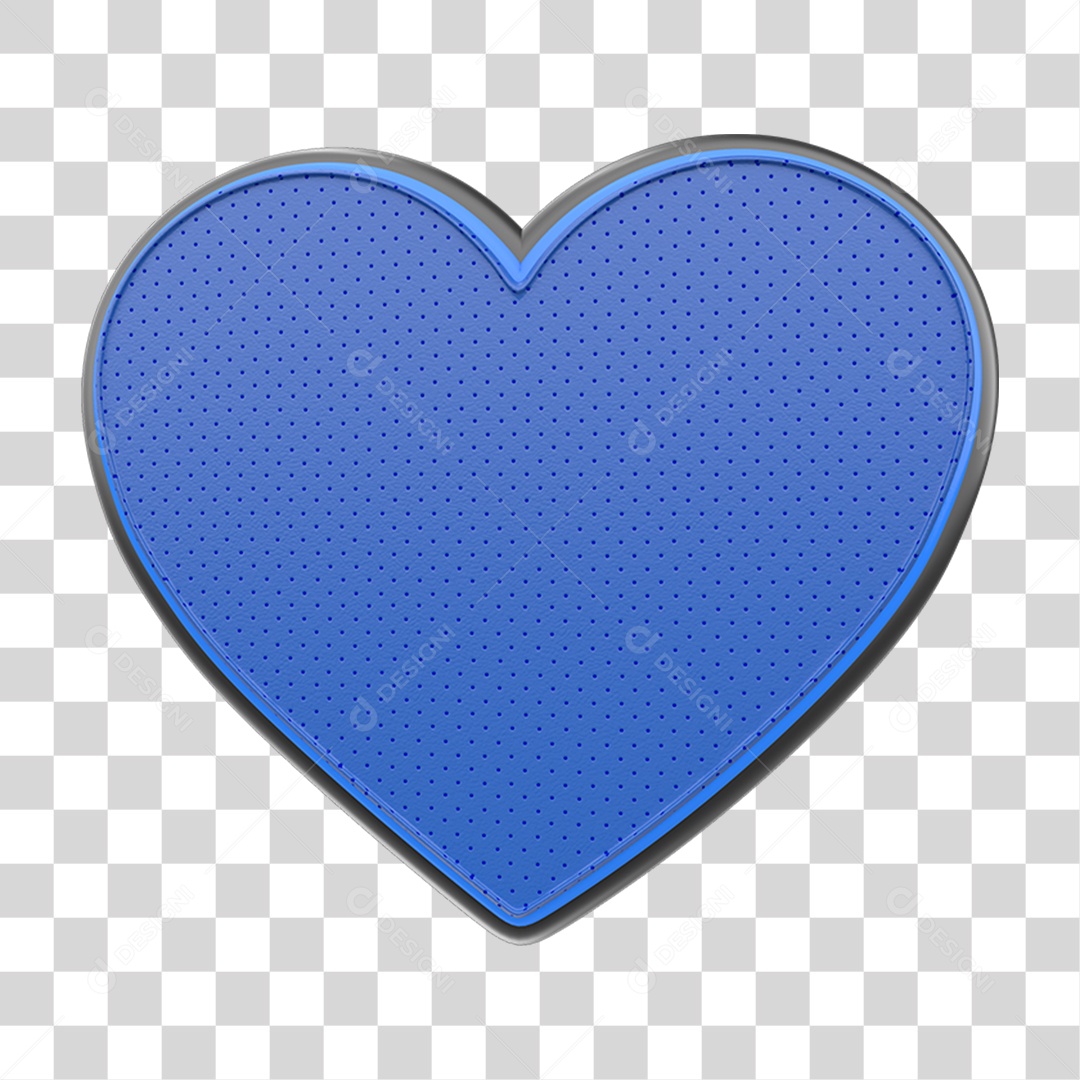 Elemento 3D Coração Azul PNG Transparente