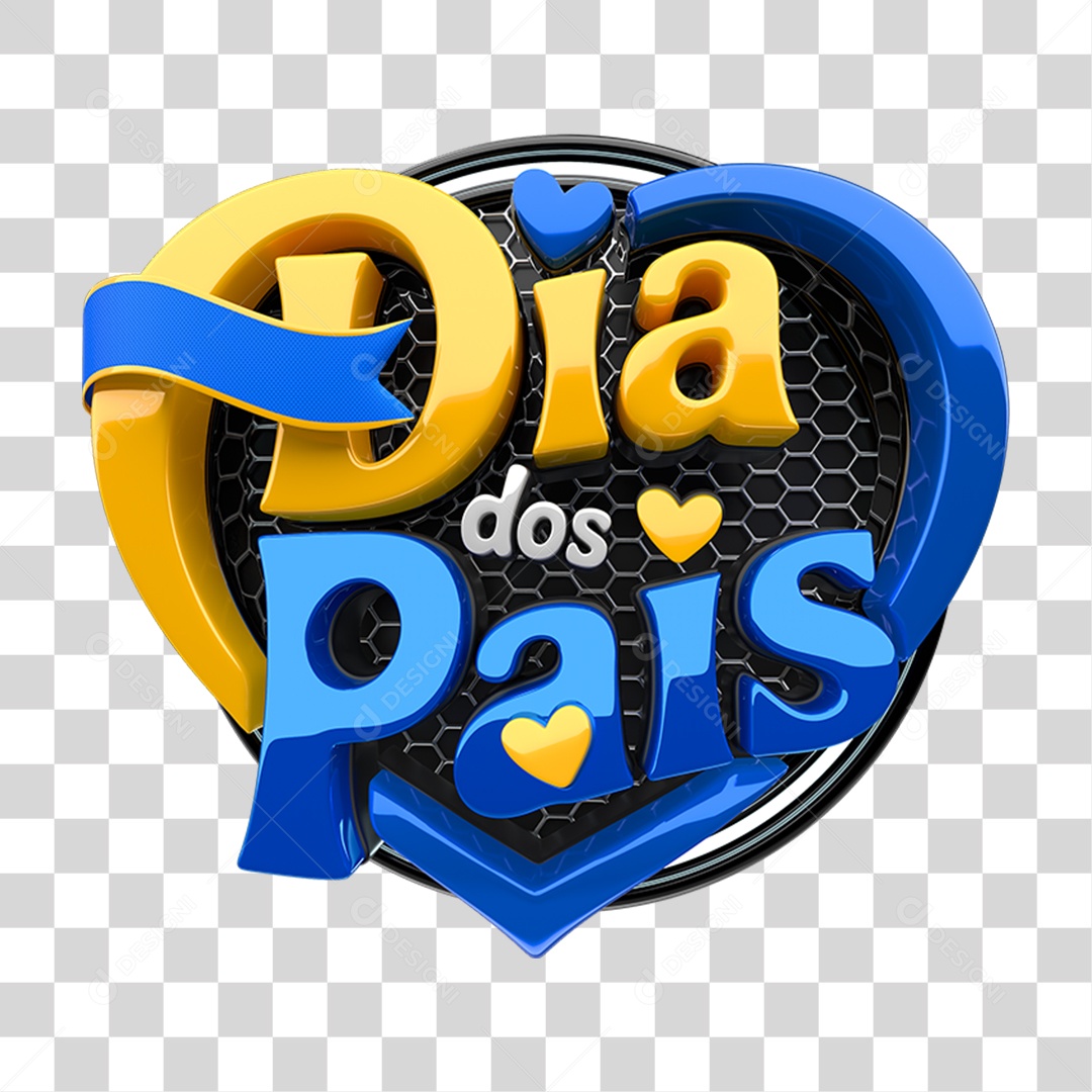 Selo 3D Dia dos Pais PNG Transparente