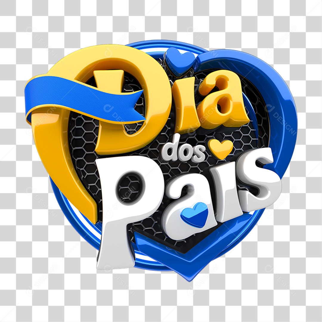 Selo 3D Dia dos Pais PNG Transparente