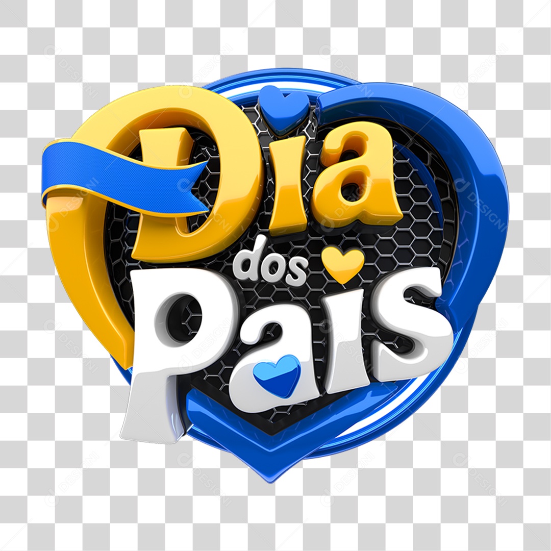 Selo 3D Dia dos Pais PNG Transparente