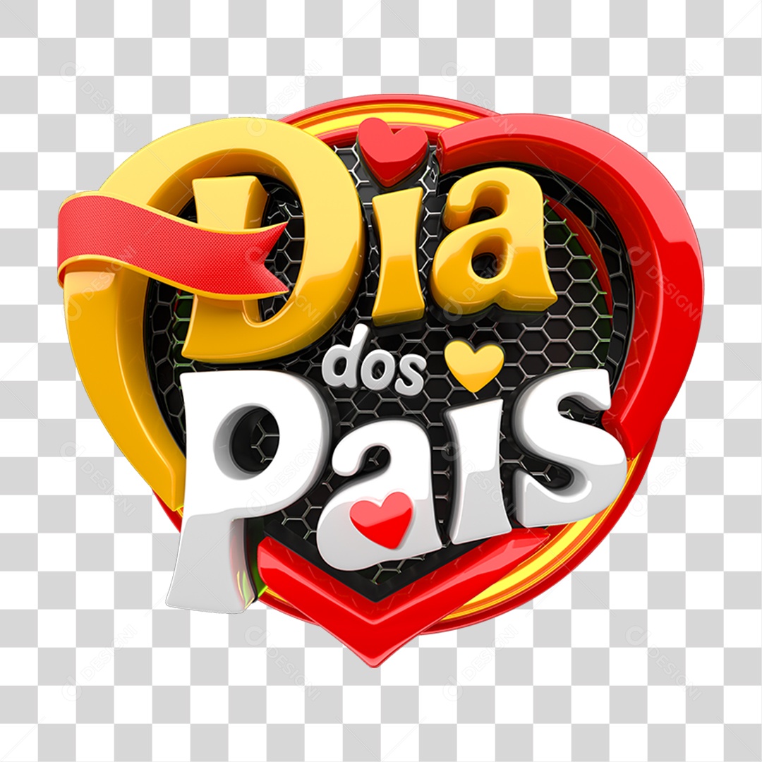 Selo 3D Dia dos Pais PNG Transparente