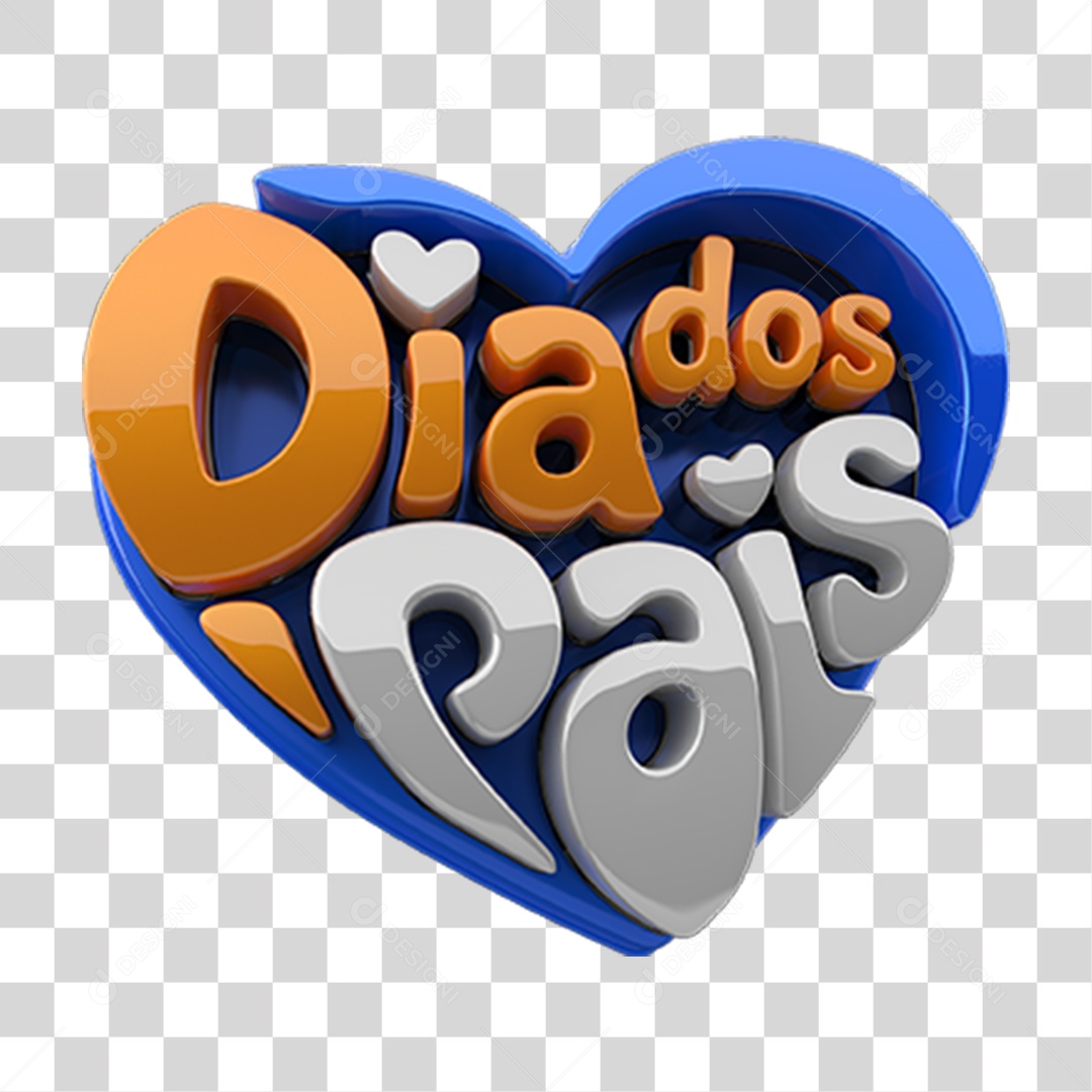 Selo 3D Dia dos Pais PNG Transparente