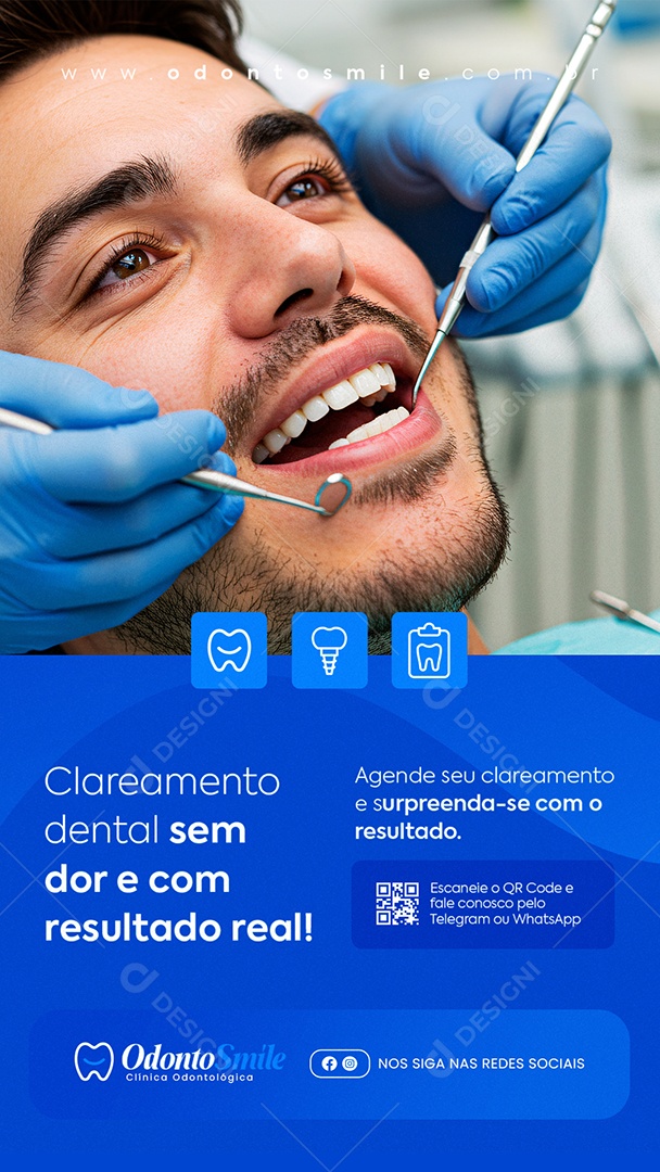 Story Clínica Odontológica Claremento Dental Social Media PSD Editável