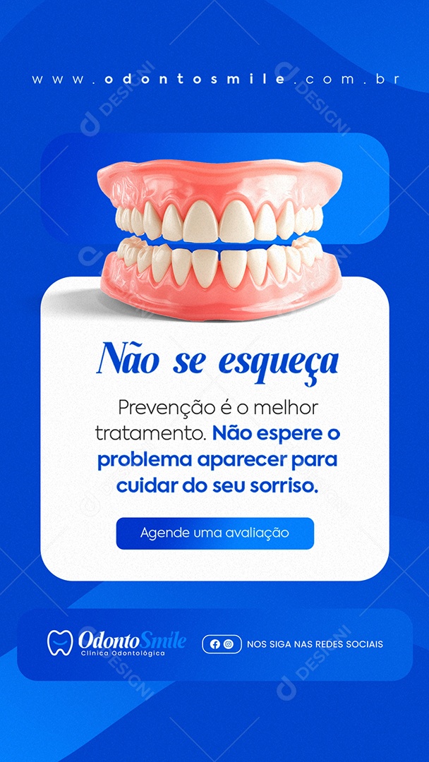 Story Clínica Odontológica Prevenção é o Melhor Tratamento Social Media PSD Editável