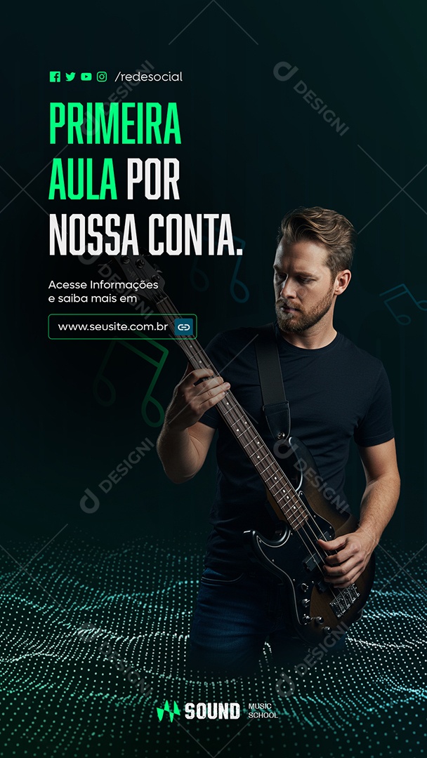 Story Aulas de Música Primeira Aula por Nossa Conta Social Media PSD Editável