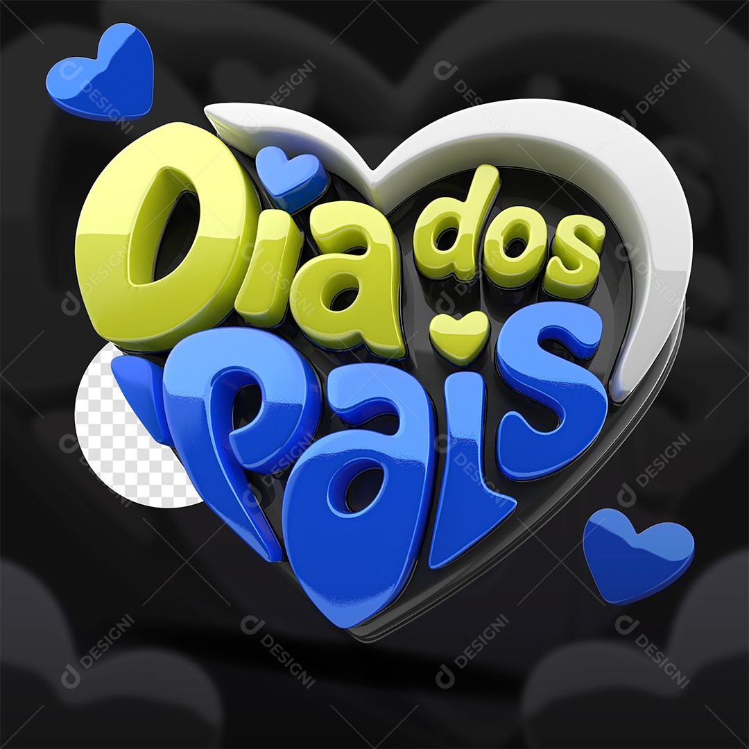 Dia dos Pais Selo 3D para Composição PSD