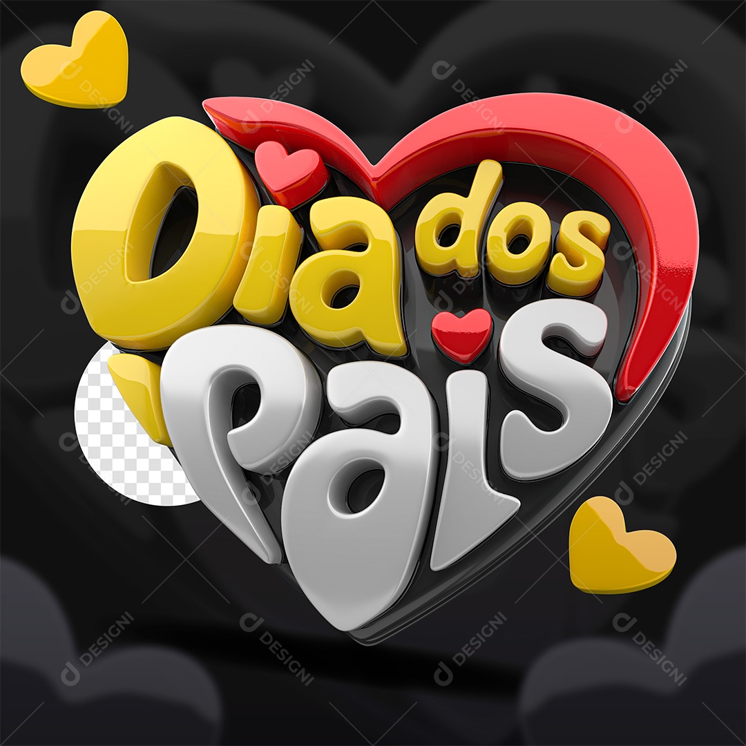 Dia dos Pais Selo 3D para Composição PSD