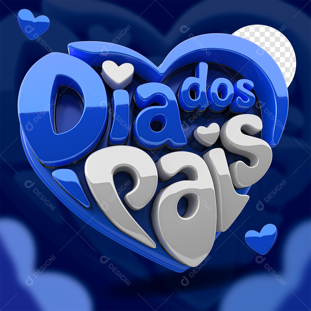 Dia dos Pais Selo 3D para Composição PSD