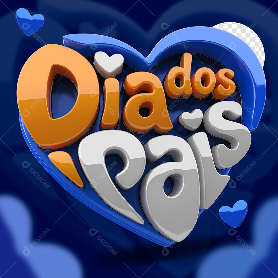 Dia dos Pais Selo 3D para Composição PSD