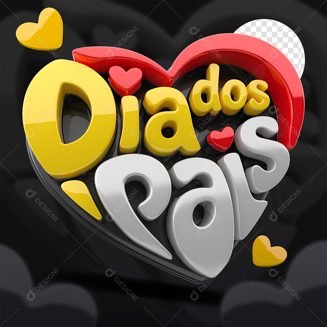 Dia dos Pais Selo 3D para Composição PSD