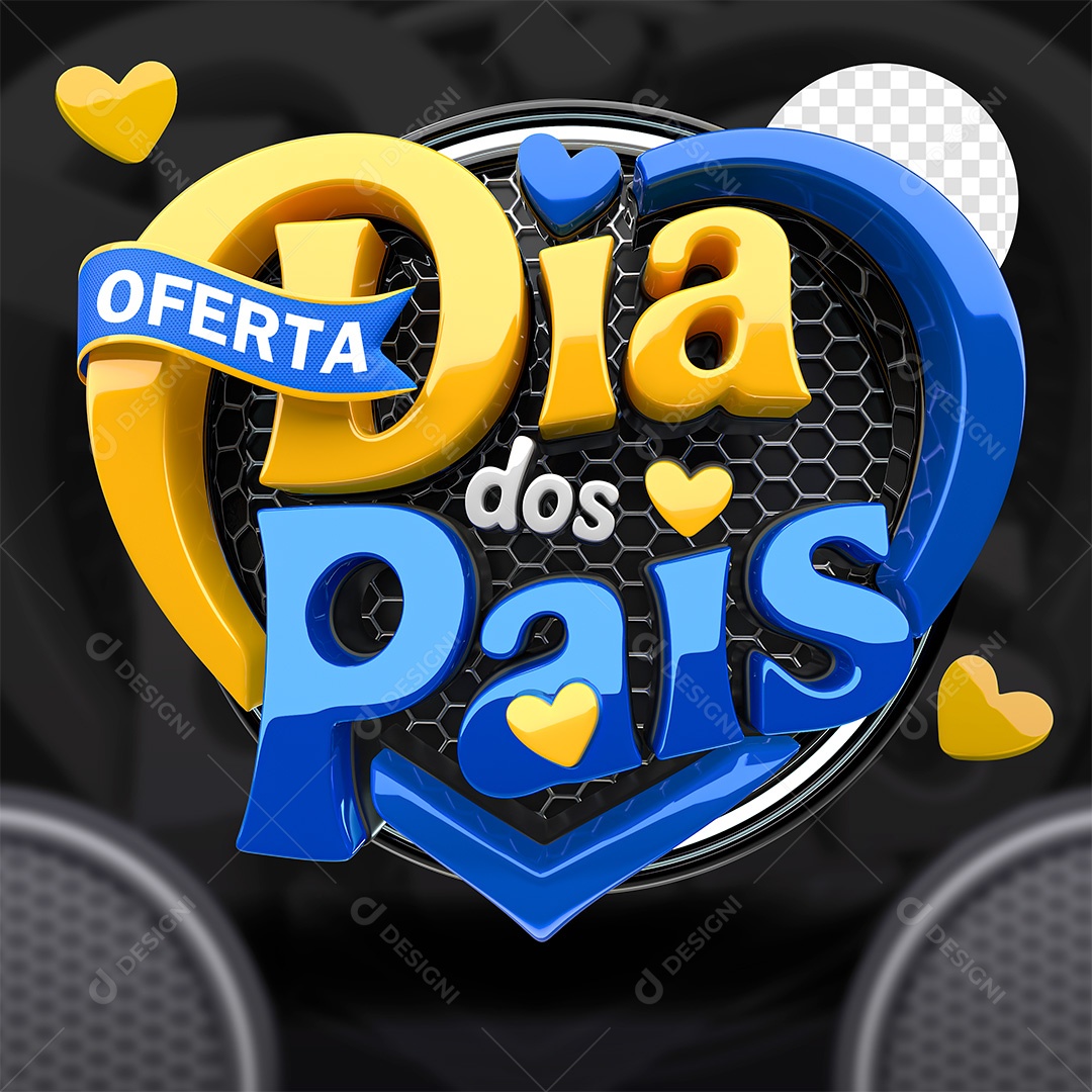 Oferta do Dia dos Pais Selo 3D para Composição PSD