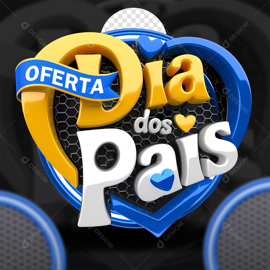 Oferta do Dia dos Pais Selo 3D para Composição PSD