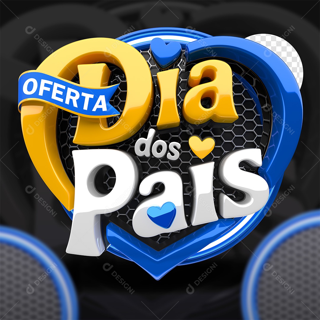 Oferta do Dia dos Pais Selo 3D para Composição PSD