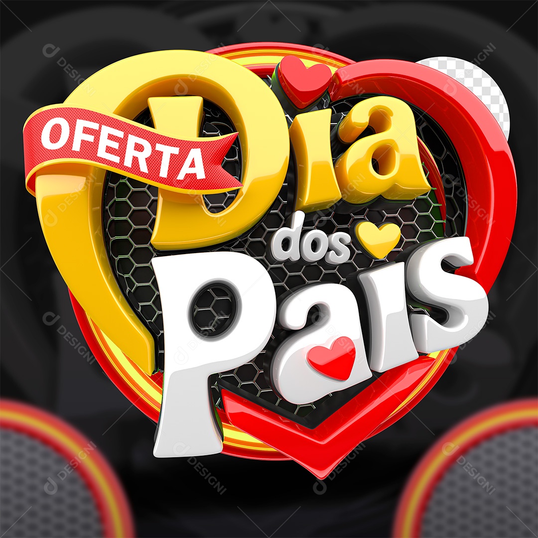 Oferta do Dia dos Pais Selo 3D para Composição PSD