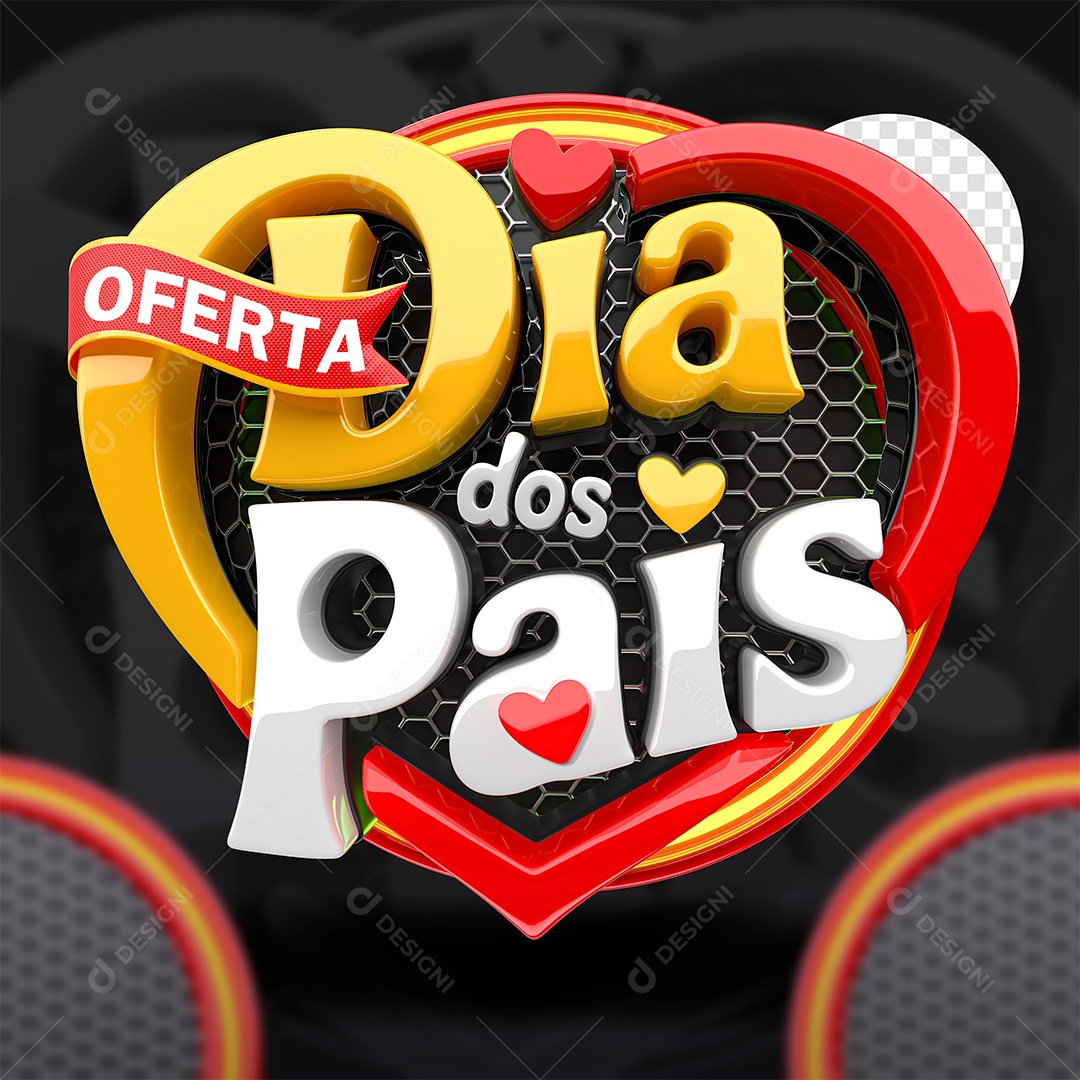 Oferta do Dia dos Pais Selo 3D para Composição PSD