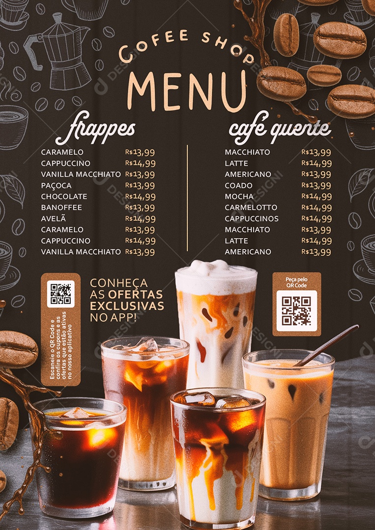 Cardápio Cafeteria PSD Editável