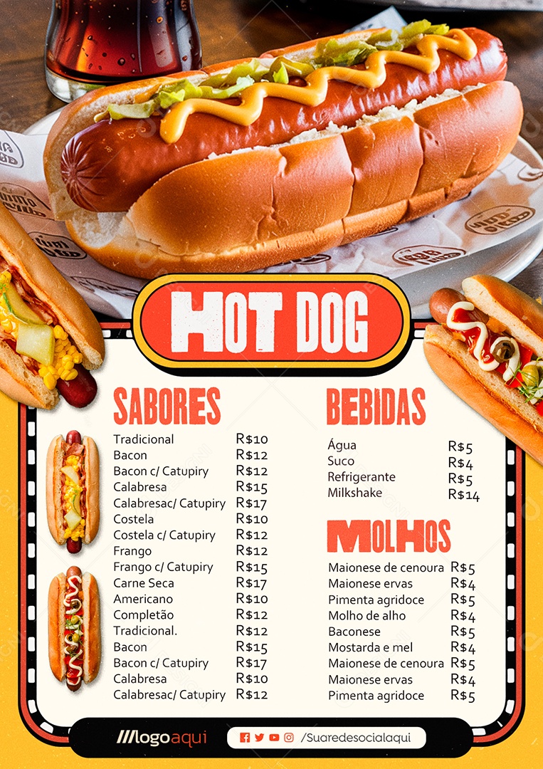 Cardápio Hotdog PSD Editável