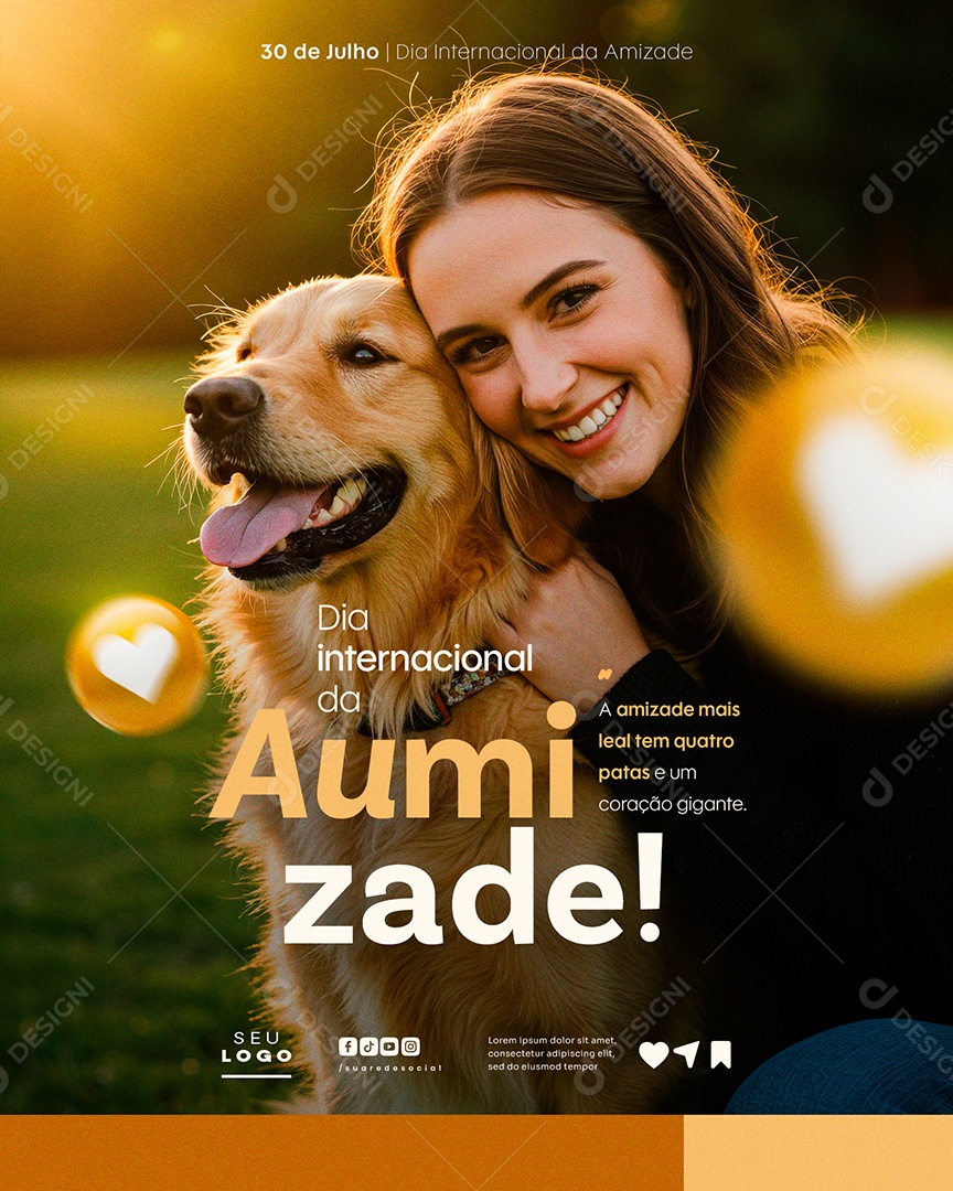 Dia da Amizade 30 de Julho Social Media PSD Editável