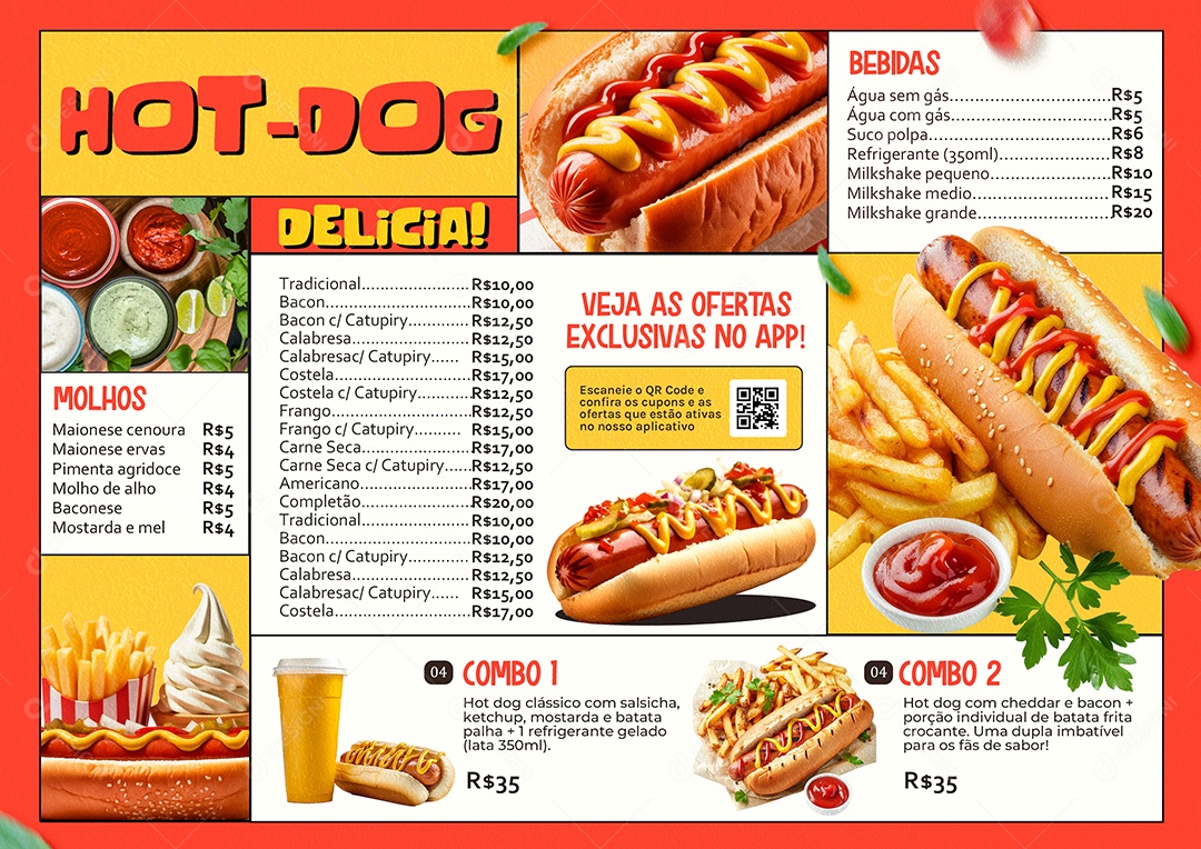 Cardápio Hotdog PSD Editável