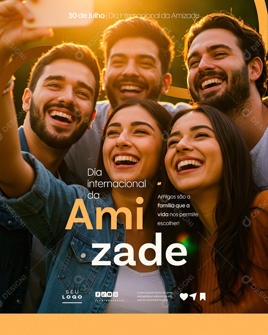 Dia da Amizade 30 de Julho Social Media PSD Editável