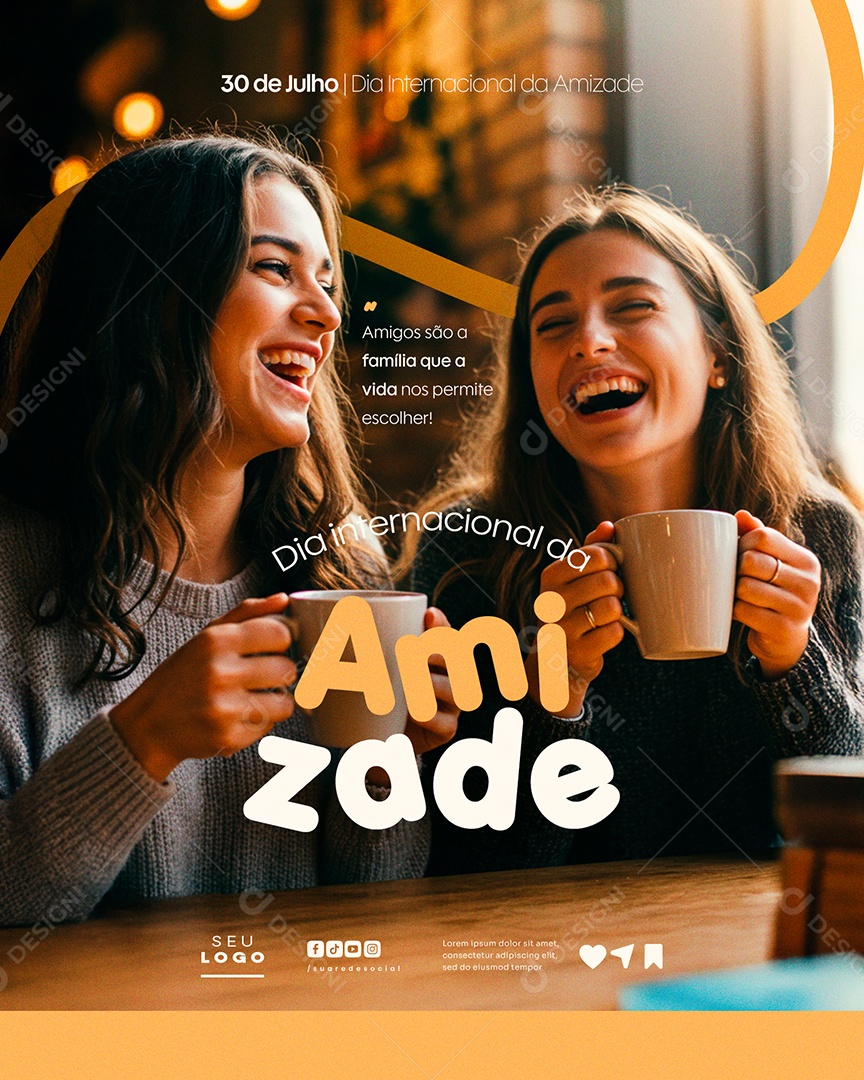 Dia da Amizade 30 de Julho Social Media PSD Editável