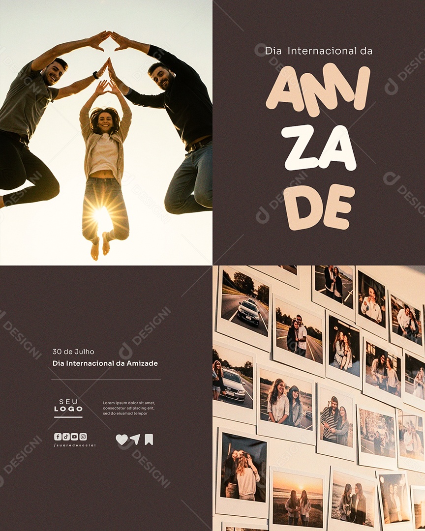 Dia da Amizade 30 de Julho Social Media PSD Editável