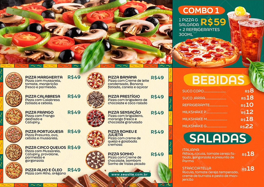 Cardápio Pizzaria PSD Editável