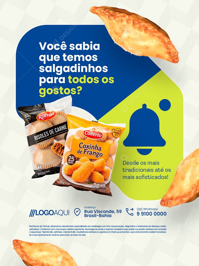 Supermercado Congelados Você Sabia Que Temos Salgadinhos Social Media PSD Editável