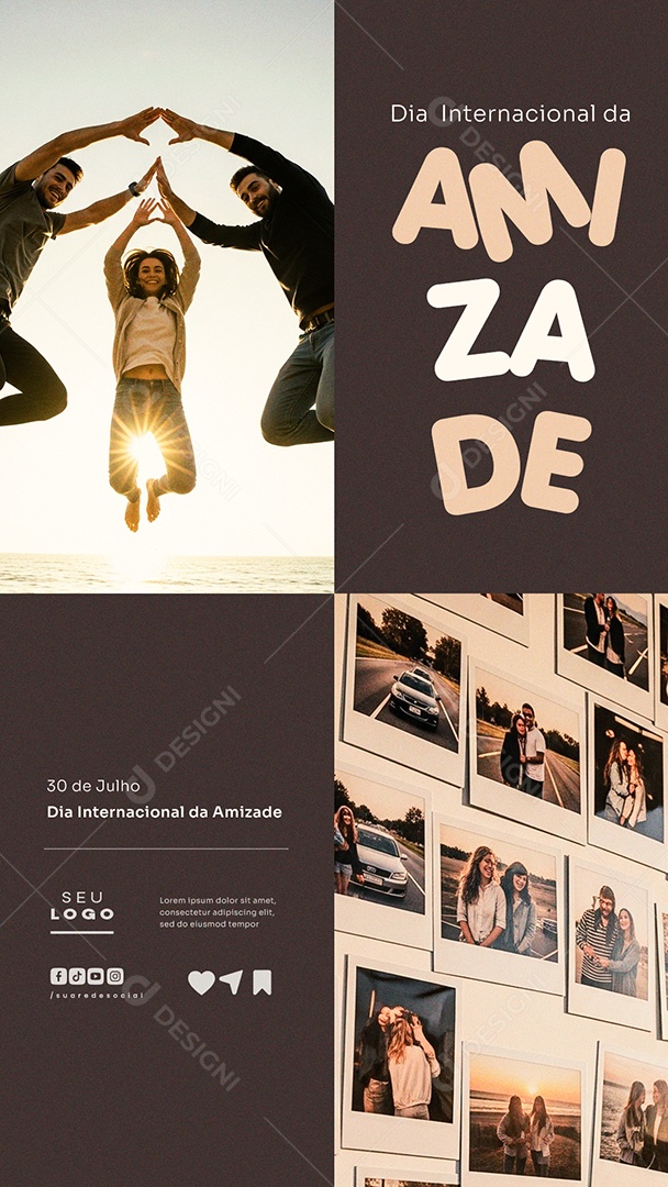Story Dia da Amizade 30 de Julho Social Media PSD Editável