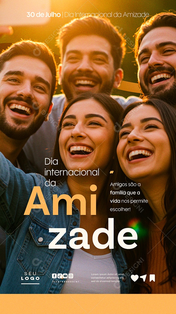 Story Dia da Amizade 30 de Julho Social Media PSD Editável