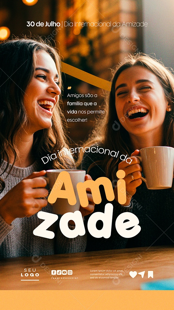 Story Dia da Amizade 30 de Julho Amisgos São Familia Social Media PSD Editável
