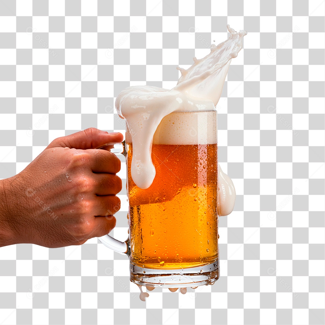Mão Segurando Caneca de Cerveja PNG Transparente