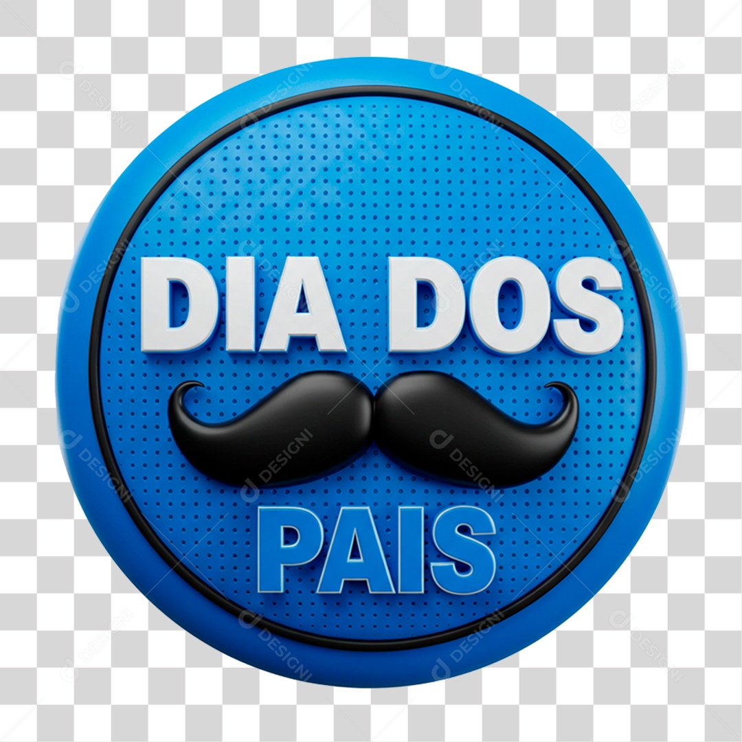 Selo 3D Dia dos Pais PNG Transparente