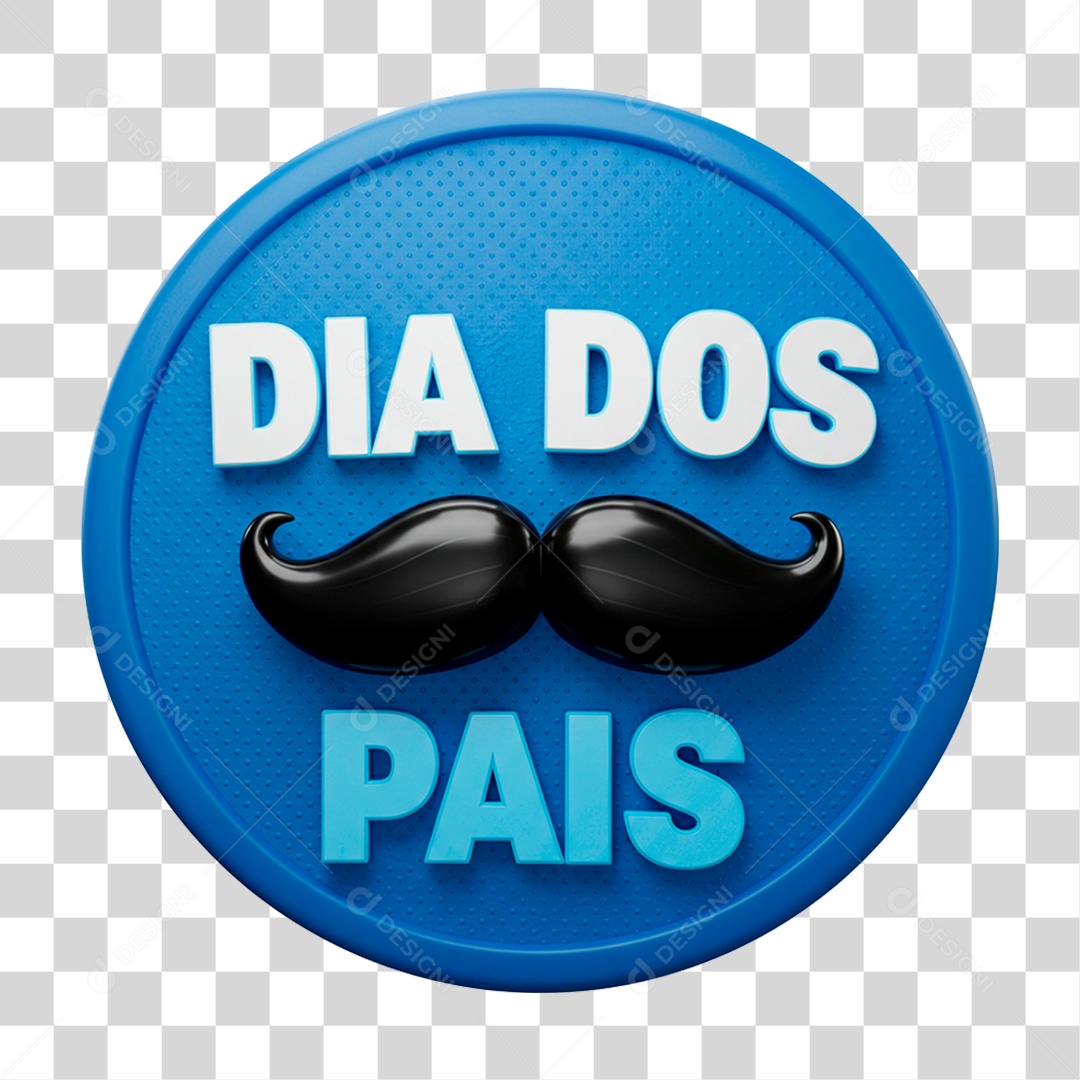 Selo 3D Dia dos Pais PNG Transparente