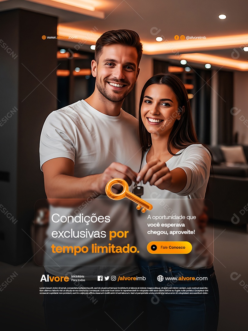 Imobiliária Condições Exclusivas por Tempo Limitado Social Media PSD Editável
