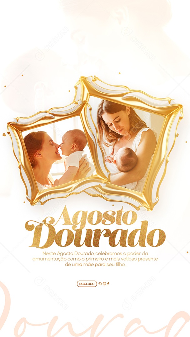 Story Agosto Dourado Social Media PSD Editável